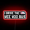 RGB Neon Sign Featuring Colorful Wee Woo Bus Design