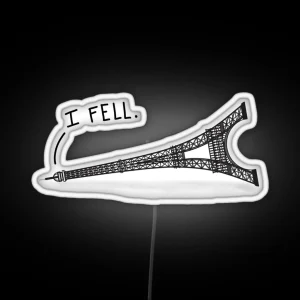 I Fell Tower Funny French Pun RGB Neon Sign