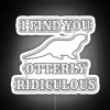 Quirky home decor featuring colorful otter silhouette in bright lights