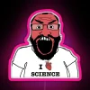Nerdy delight: RGB LED neon sign celebrating science enthusiasts' joy