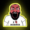RGB LED science themed neon display with geeky humor message.