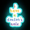 RGB Neon Doctor's Note Sign for Office Humor and Decor