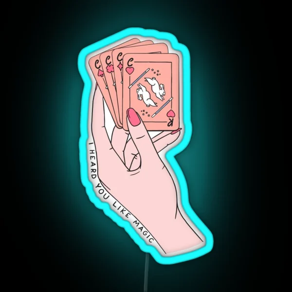 I Heard You Like Magic Playing Cards Hand Led Design RGB Neon Sign