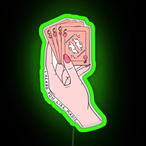I Heard You Like Magic Playing Cards Hand Led Design RGB Neon Sign