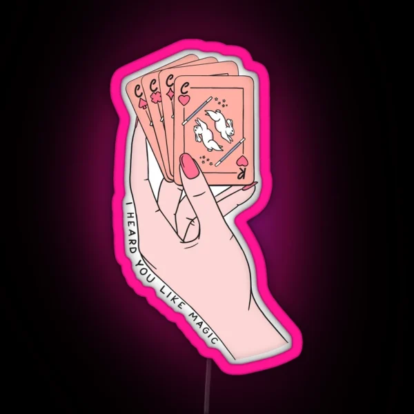 I Heard You Like Magic Playing Cards Hand Led Design RGB Neon Sign