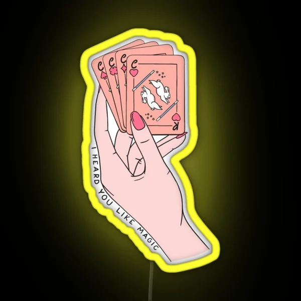 I Heard You Like Magic Playing Cards Hand Led Design RGB Neon Sign