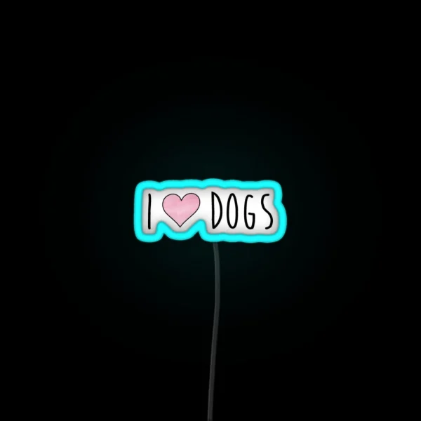 I Heart Dogs RGB Neon Sign