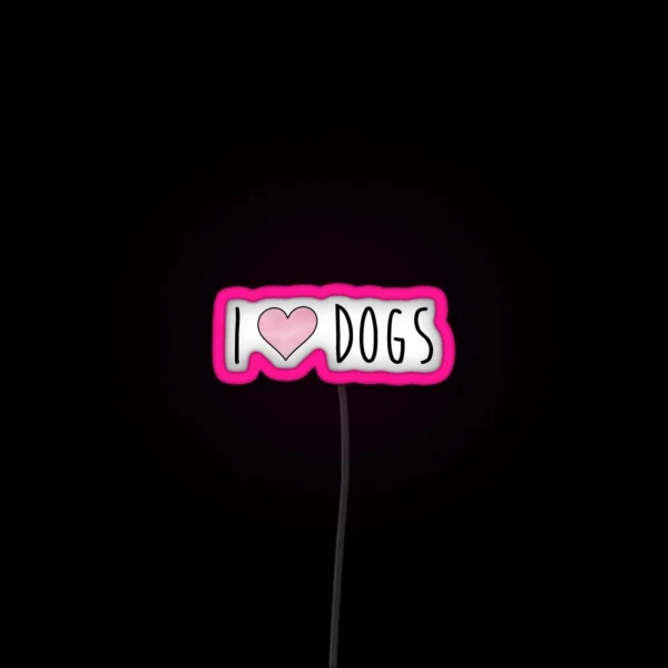 I Heart Dogs RGB Neon Sign