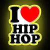 RGB LED neon sign in I Heart Hip Hop design