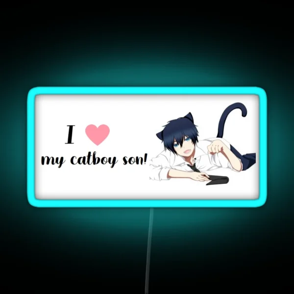 I Heart My Catboy Son RGB Neon Sign