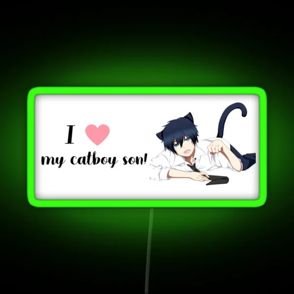 I Heart My Catboy Son RGB Neon Sign