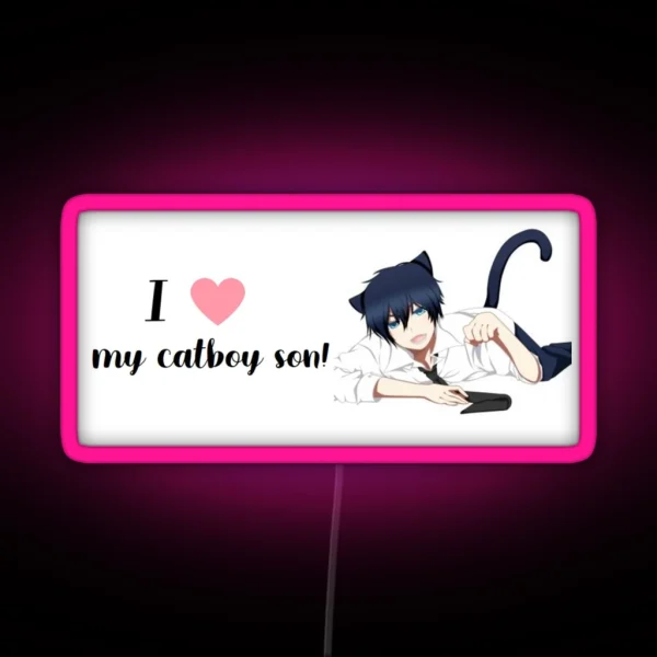 I Heart My Catboy Son RGB Neon Sign
