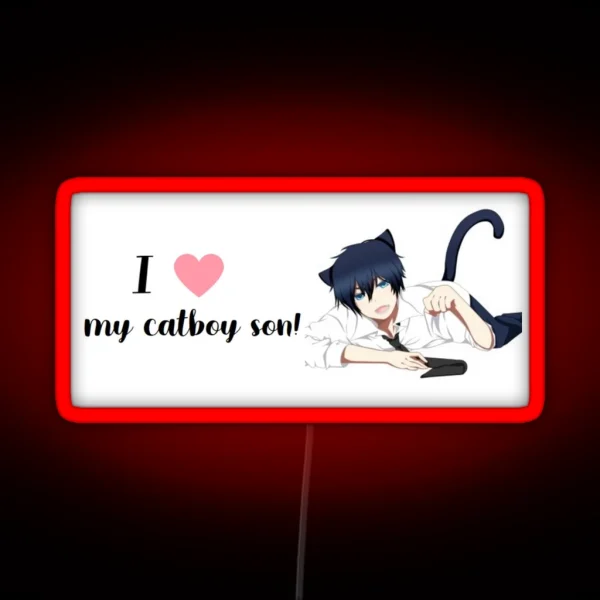 I Heart My Catboy Son RGB Neon Sign