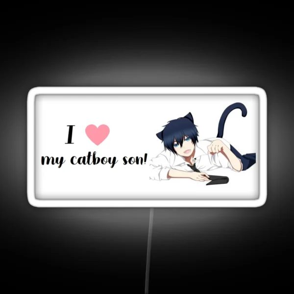 I Heart My Catboy Son RGB Neon Sign