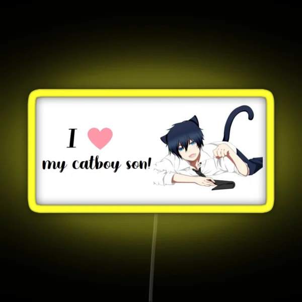 I Heart My Catboy Son RGB Neon Sign