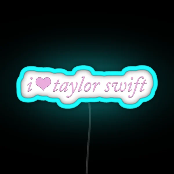 I Heart Taylor Swift Coquette Cute Pink RGB Neon Sign