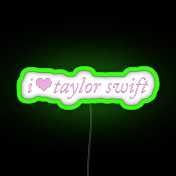 I Heart Taylor Swift Coquette Cute Pink RGB Neon Sign