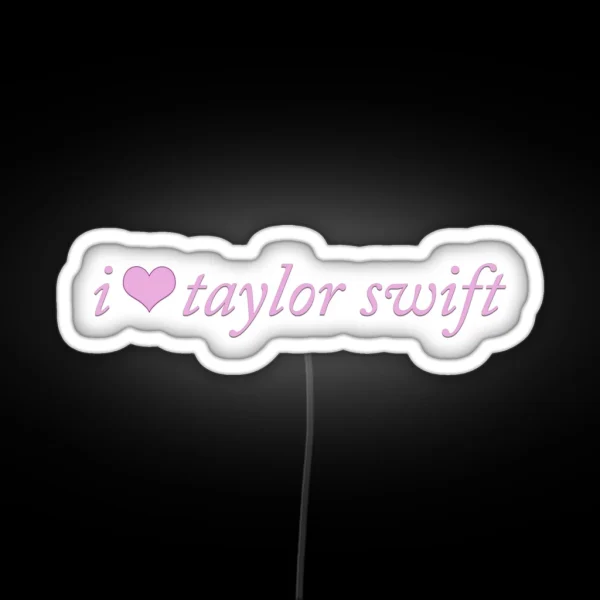 I Heart Taylor Swift Coquette Cute Pink RGB Neon Sign