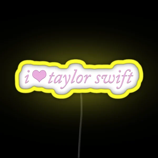 I Heart Taylor Swift Coquette Cute Pink RGB Neon Sign