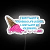 Colorful Neon Sign for Ice Cream Lover's Sweet Treat Space