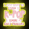 K-pop inspired RGB neon light decoration for stress relief ambiance.