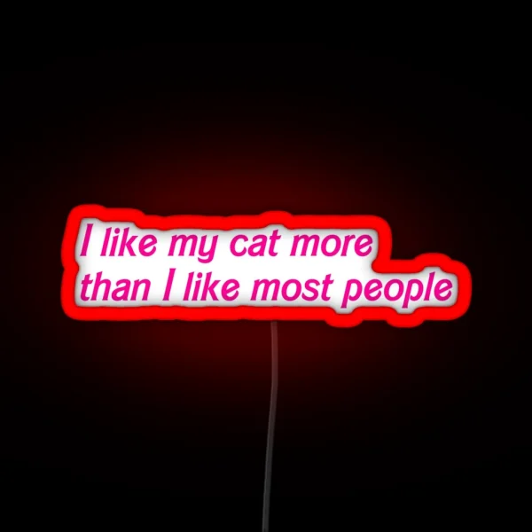 I Like My Cat More RGB Neon Sign