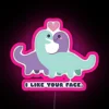 Customizable I Like Your Face Dinosaur Couple RGB Neon Sign Display