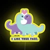 Fun LED dinosaur couple gift idea with colorful vibrant display