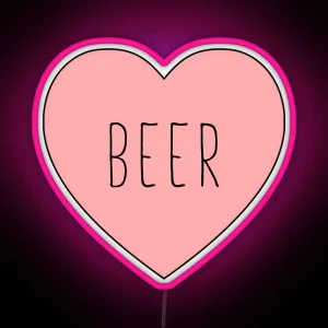 I Love Beer Heart Black Variant RGB Neon Sign