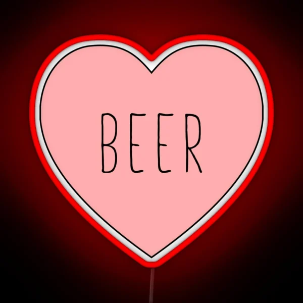 I Love Beer Heart Black Variant RGB Neon Sign