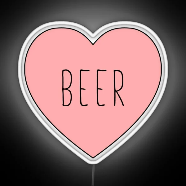 I Love Beer Heart Black Variant RGB Neon Sign