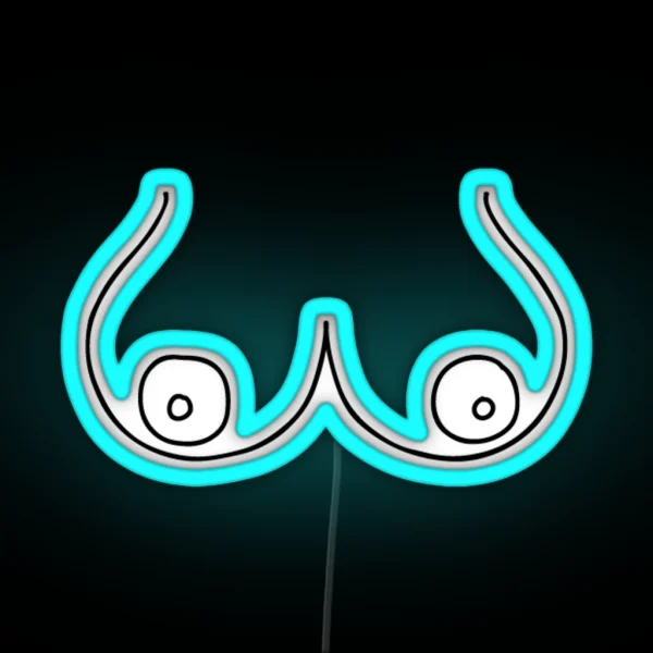I Love Boobies Boobs RGB Neon Sign