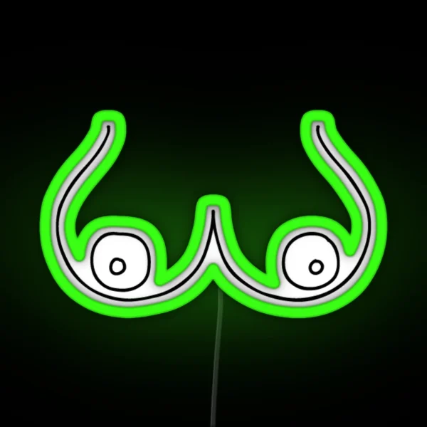 I Love Boobies Boobs RGB Neon Sign