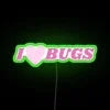 Whimsical, color-changing 'I Love Bugs' neon sign for any room