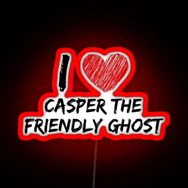 I Love Casper The Friendly Ghost RGB Neon Sign
