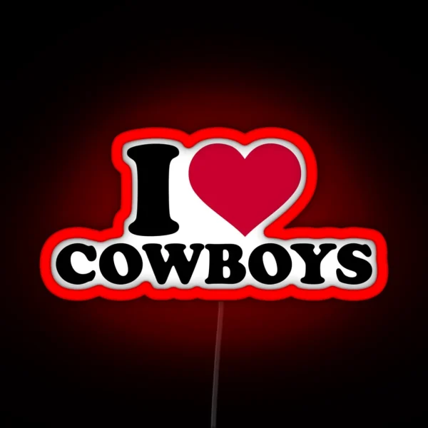 I Love Cowboys RGB Neon Sign