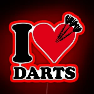 I Love Darts RGB Neon Sign