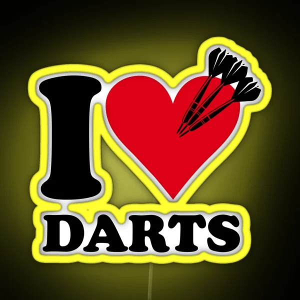 I Love Darts RGB Neon Sign