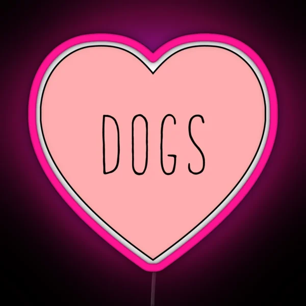 I Love Dogs Heart Dog RGB Neon Sign