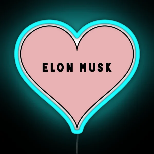 I Love Elon Musk Heart RGB Neon Sign