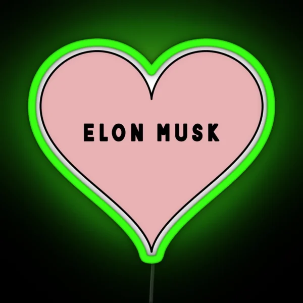 I Love Elon Musk Heart RGB Neon Sign