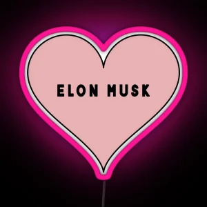 I Love Elon Musk Heart RGB Neon Sign