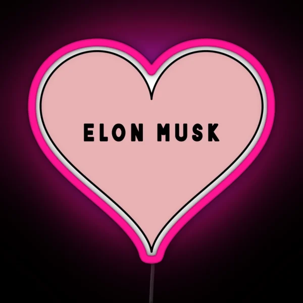 I Love Elon Musk Heart RGB Neon Sign