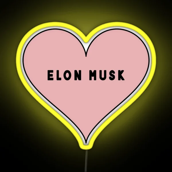 I Love Elon Musk Heart RGB Neon Sign