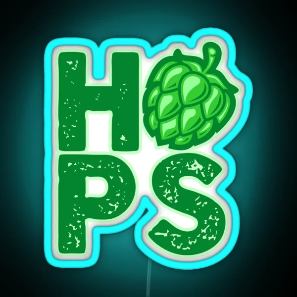 I Love Hops In Craft Beer RGB Neon Sign