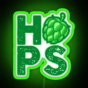 I Love Hops In Craft Beer RGB Neon Sign