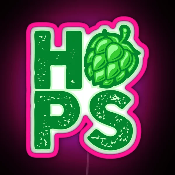 I Love Hops In Craft Beer RGB Neon Sign