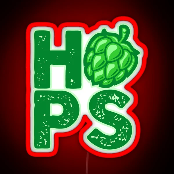 I Love Hops In Craft Beer RGB Neon Sign