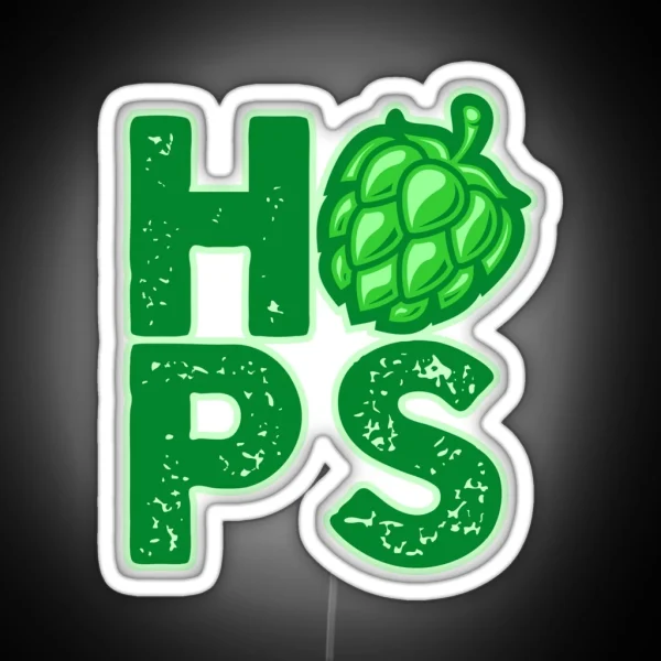 I Love Hops In Craft Beer RGB Neon Sign