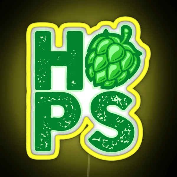 I Love Hops In Craft Beer RGB Neon Sign